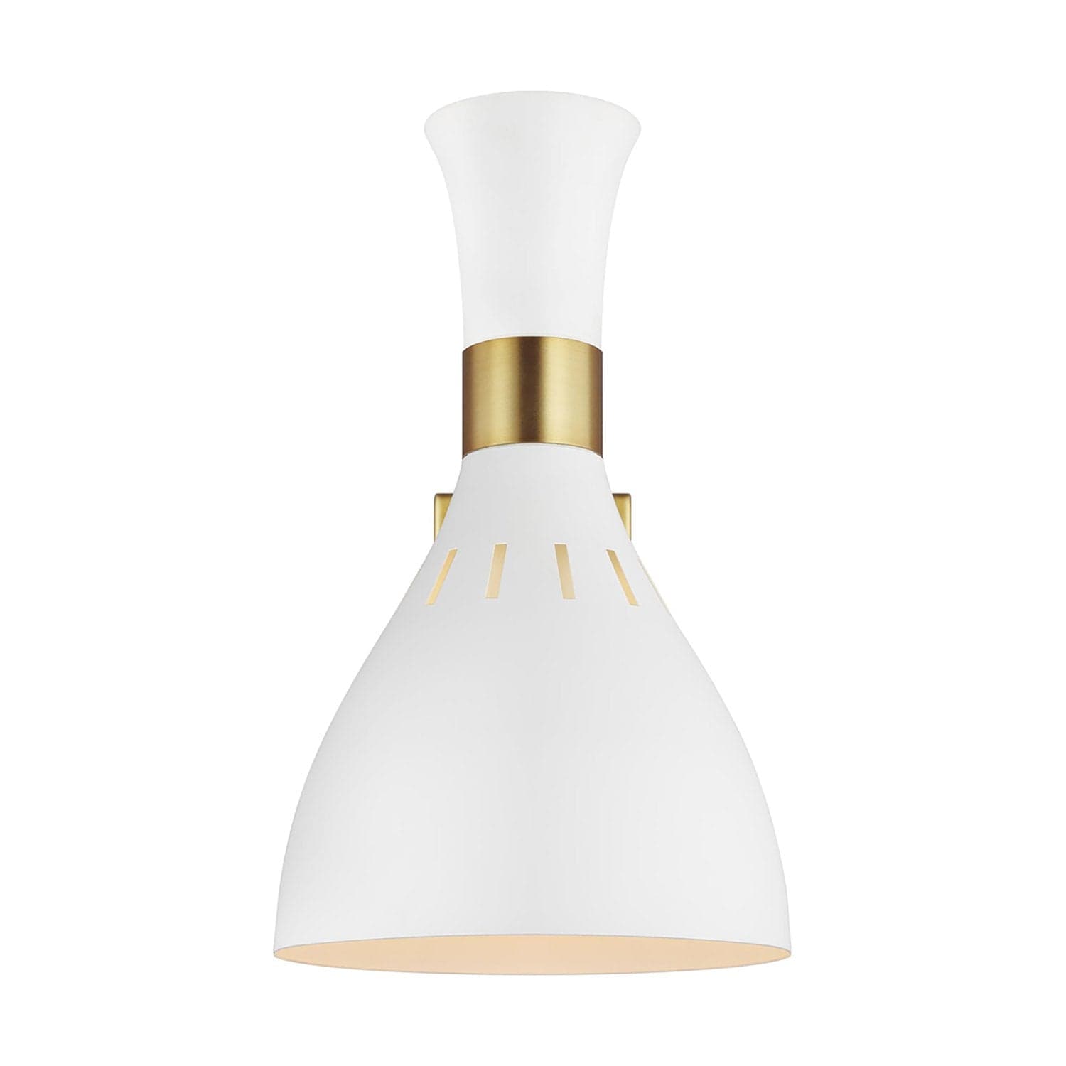 Applique Contemporanea Joan Acciaio Bianco Opaco Ottone Brunito 1 Luce E27 in Applique LuceArt - Montecorvino Pugliano, commercioVirtuoso.it