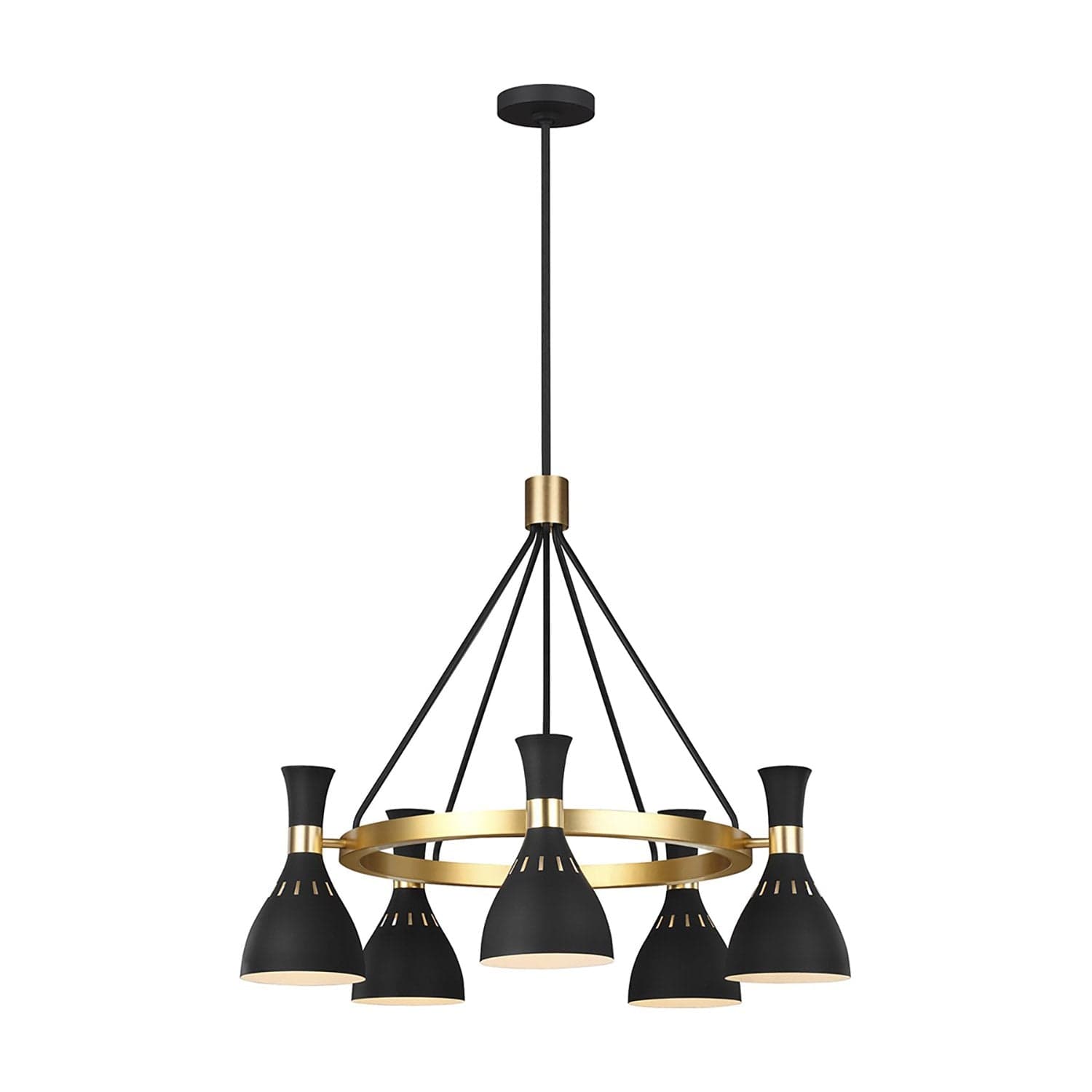 Lampadario Contemporaneo Joan Acciaio Nero Mezzanotte Ottone Brunito 5 Luci E27 in Lampadari LuceArt - Montecorvino Pugliano, commercioVirtuoso.it