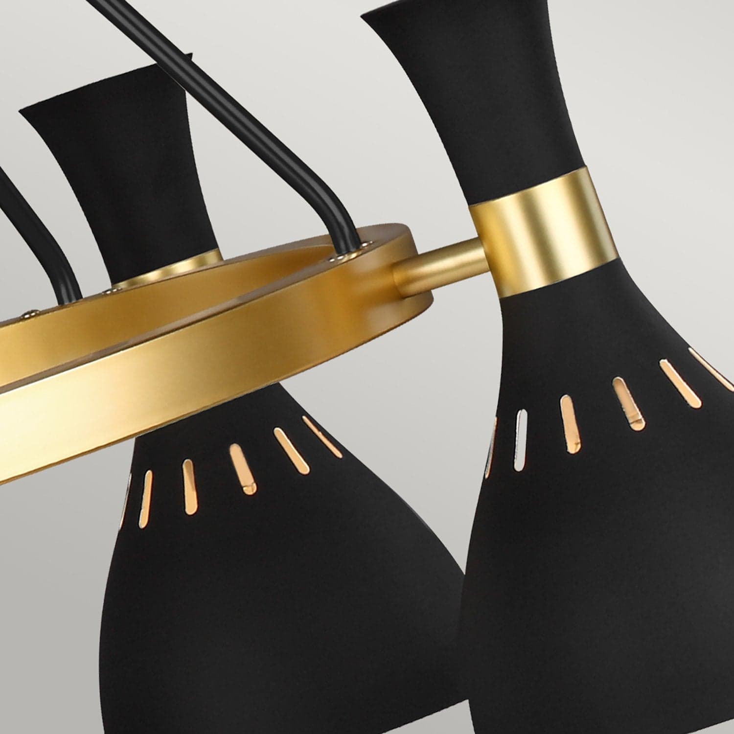 Lampadario Contemporaneo Joan Acciaio Nero Mezzanotte Ottone Brunito 5 Luci E27 in Lampadari LuceArt - Montecorvino Pugliano, commercioVirtuoso.it