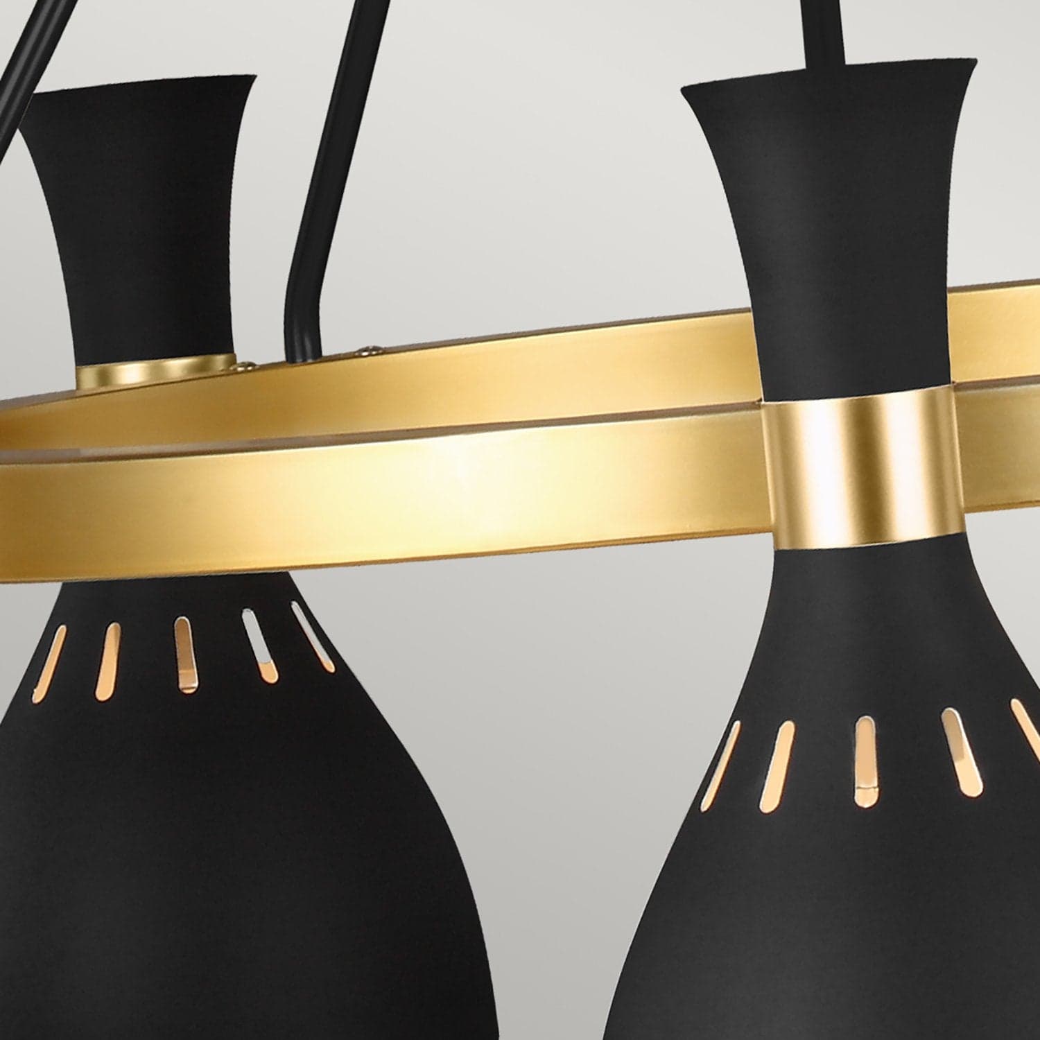 Lampadario Contemporaneo Joan Acciaio Nero Mezzanotte Ottone Brunito 5 Luci E27 in Lampadari LuceArt - Montecorvino Pugliano, commercioVirtuoso.it