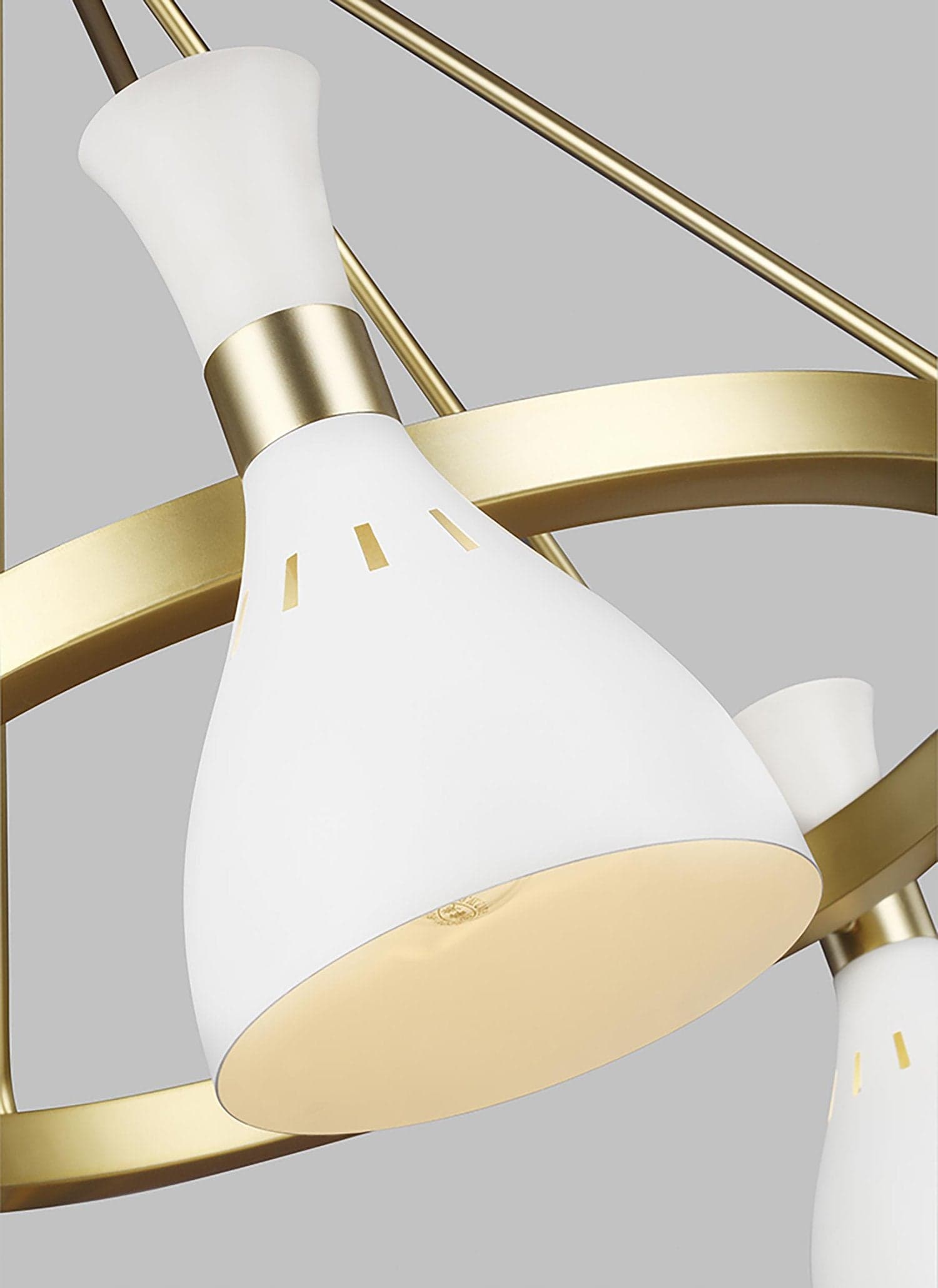 Lampadario Contemporaneo Joan Acciaio Bianco Opaco Ottone Brunito 5 Luci E27 in Lampade a sospensione LuceArt - Montecorvino Pugliano, commercioVirtuoso.it