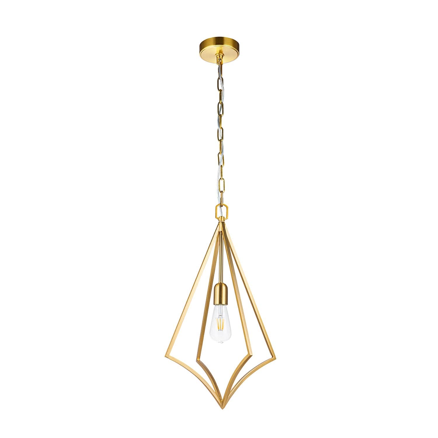 Sospensione Classica Nico Acciaio Ottone Brunito 1 Luce E27 in Lampade a sospensione LuceArt - Montecorvino Pugliano, commercioVirtuoso.it