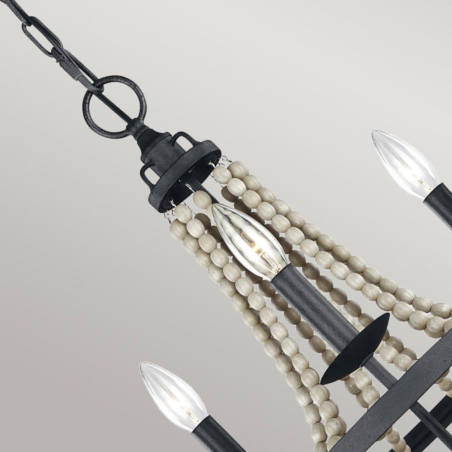 Lampadario Classico Nori Acciaio Zinco Scuro Anticato Legno Grigio 3 Luci E14 in Lampade a sospensione LuceArt - Montecorvino Pugliano, commercioVirtuoso.it
