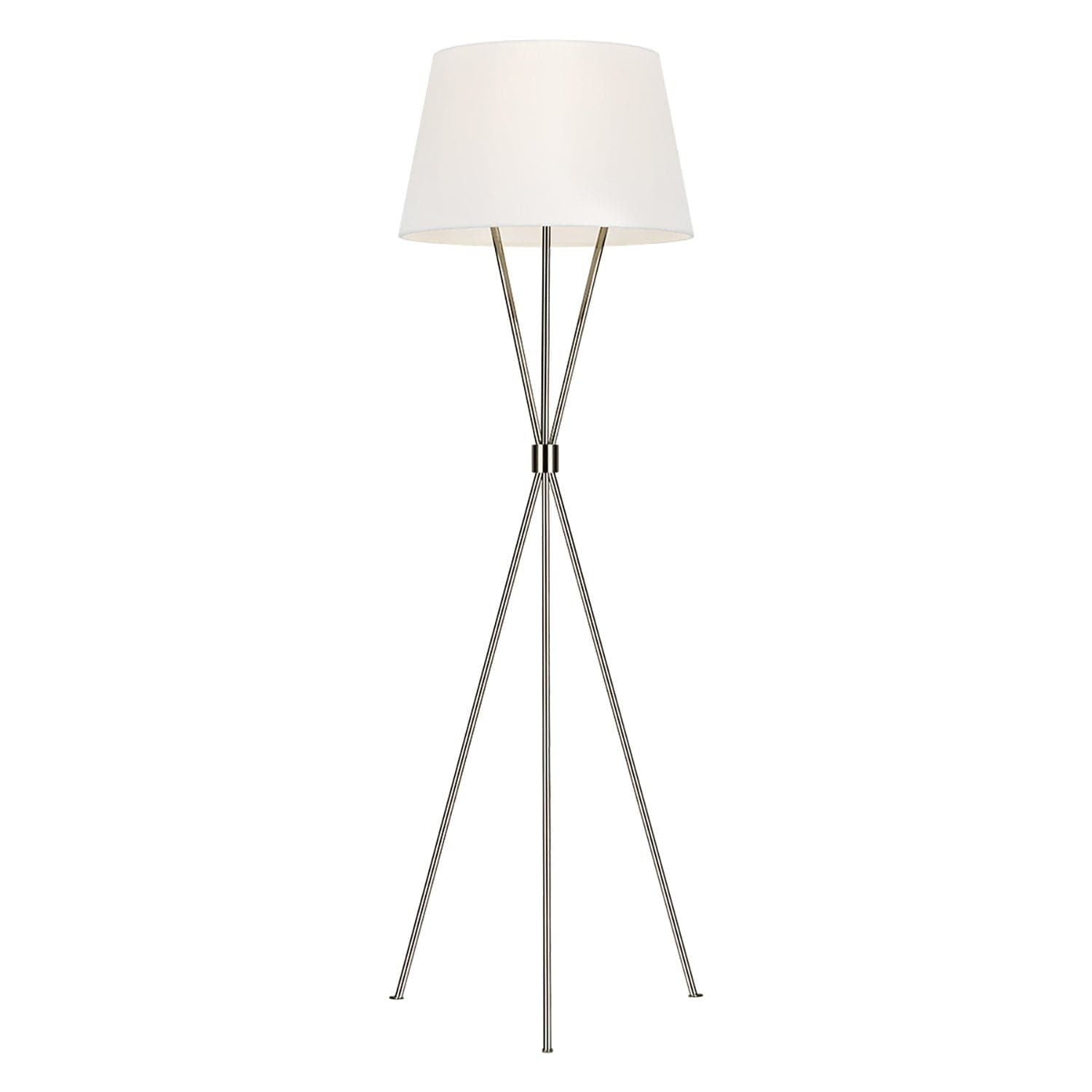 Piantana Contemporanea Penny Acciaio Nichel Lucido Tessuto 1 Luce E27
