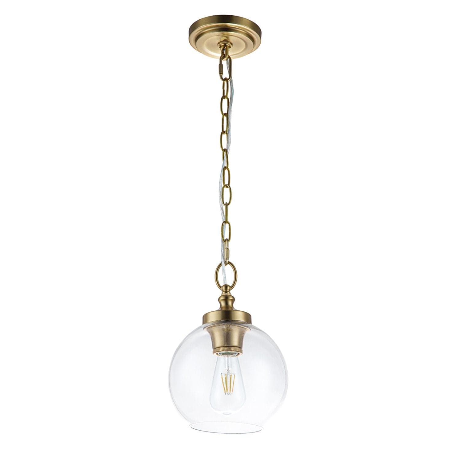 Sospensione Contemporanea Tabby Acciaio Ottone Brunito Vetro 1 Luce E27 in Lampade a sospensione LuceArt - Montecorvino Pugliano, commercioVirtuoso.it