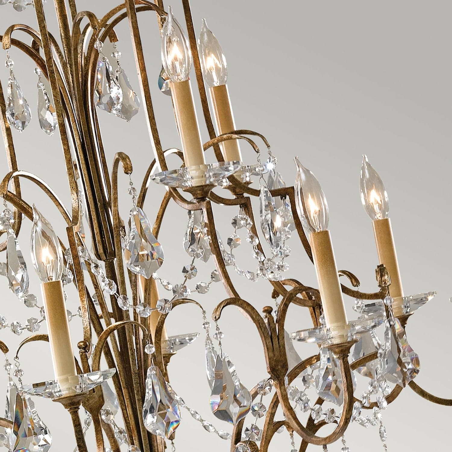 Lampadario Classico Valentina Acciaio Bronzo Ossidato Vetro 12 Luci E14 in Lampadari LuceArt - Montecorvino Pugliano, commercioVirtuoso.it