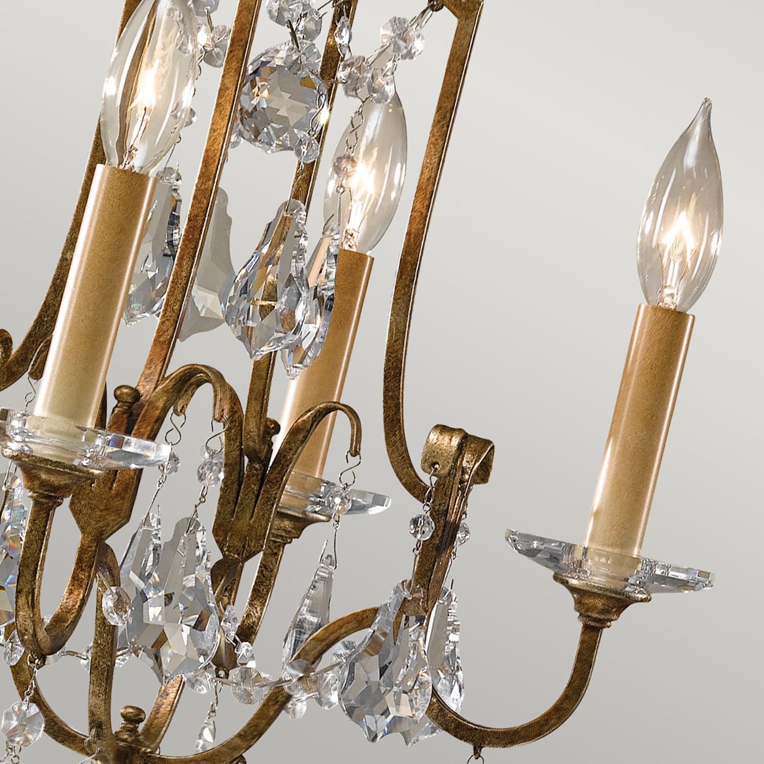 Lampadario Classico Valentina Acciaio Bronzo Ossidato Vetro 4 Luci E14 in Lampade a sospensione LuceArt - Montecorvino Pugliano, commercioVirtuoso.it