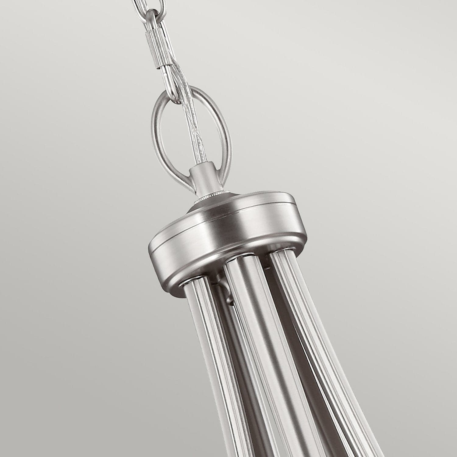 Lampadario Contemporaneo Vintner Acciaio Nichel Satinato Vetro 5 Luci E27 in Lampade a sospensione LuceArt - Montecorvino Pugliano, commercioVirtuoso.it