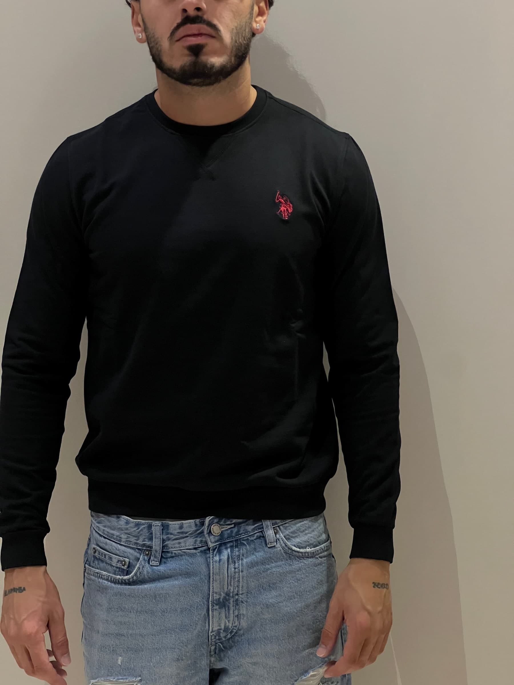 Felpa girocollo  nero Moda/Uomo/Abbigliamento/Felpe/Felpe senza cappuccio Kanal 32 - Santa Maria di Licodia, Commerciovirtuoso.it