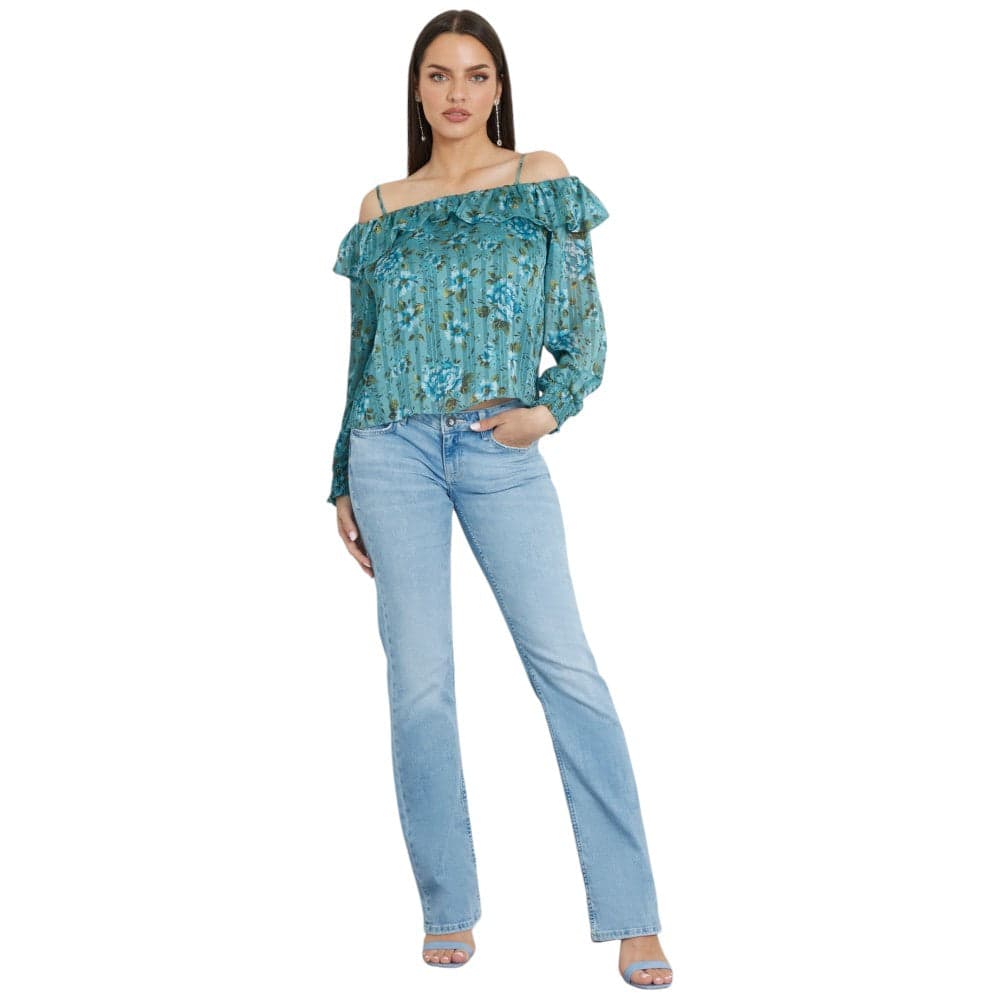 Guess blusa verde acqua Lucy W4YH63 WGBL2 Camicie Guess