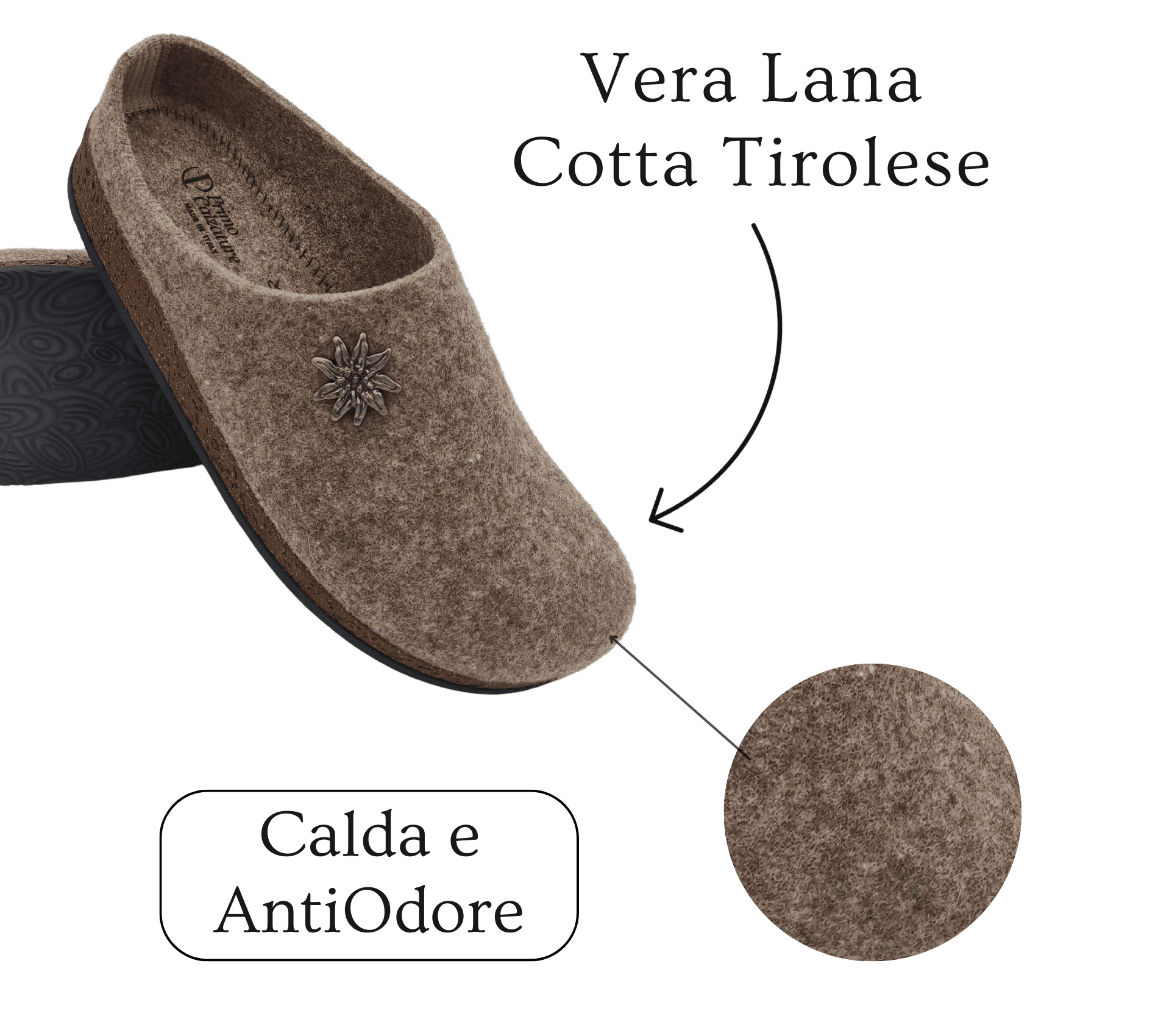 Primo Calzature Ottime Ciabatte Uomo Invernali, Pantofole Tirolesi in Lana per Casa 100% Made in Italy in Pantofole Primo Calzature - Venezia, commercioVirtuoso.it