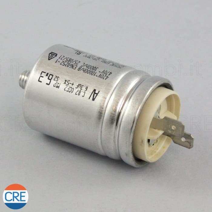 Condensatore 6.3uF Metallico per Affettatrice Ausonia 220 RGV – R.g.v. – argentato