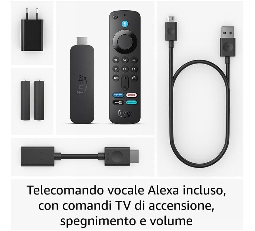 Fire TV Stick 4K con telecomando vocale Alexa con comandi per la TV in prodotto DFP Elettronica Store - Scafati, commercioVirtuoso.it