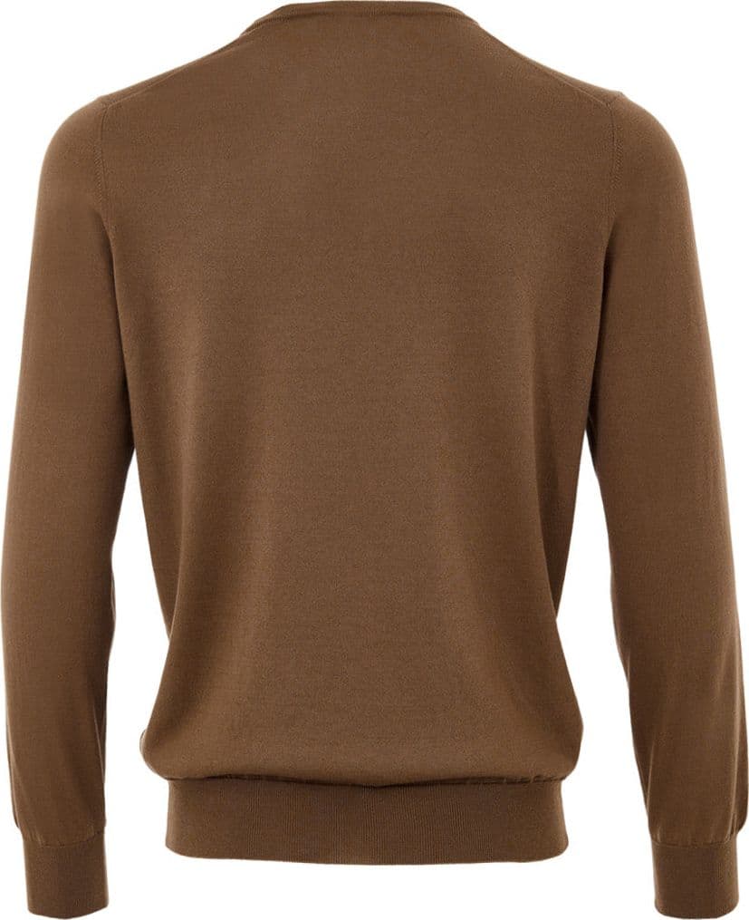 Gran Sasso Maglia Girocollo Marrone in Misto Seta da uomo in Maglioni Drestige - Casamassima, commercioVirtuoso.it