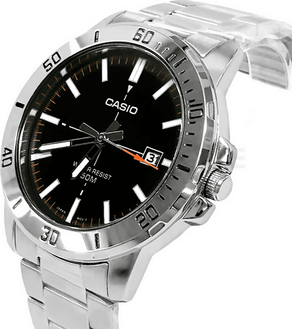 Orologio Casio per uomo, MTP-VD01D-1E2, quadrante nero con segna data, movimento al quarzo, impermeabile 50 metri in Orologi da polso Loweconomy - Marineo, commercioVirtuoso.it