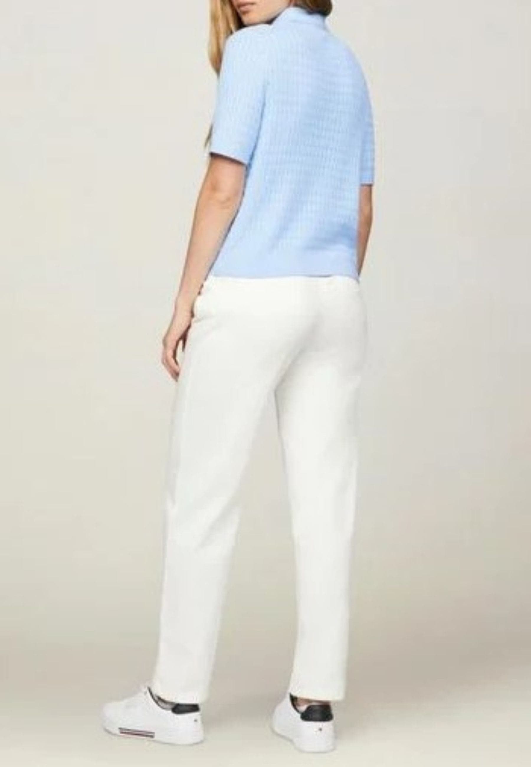Tommy Hilfiger POLO CO CABLE FINE GG POLO SWEATER SS da donna in Polo Drestige - Casamassima, commercioVirtuoso.it
