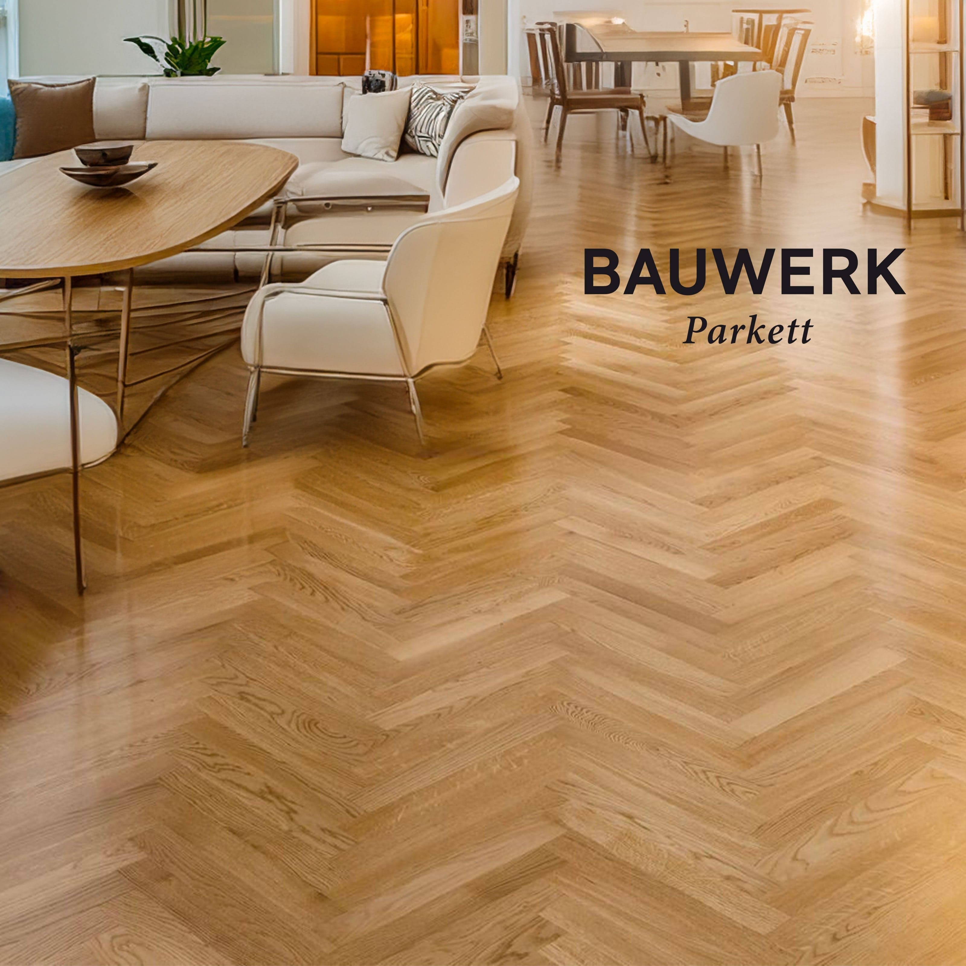 28,90€ mq ***STOCK AD ESAURIMENTO*** Bancali da 50 mq di  Prefinito BAUWERK Monopark Rovere Spina 9,6x65x455 Verniciato - Eternal Parquet