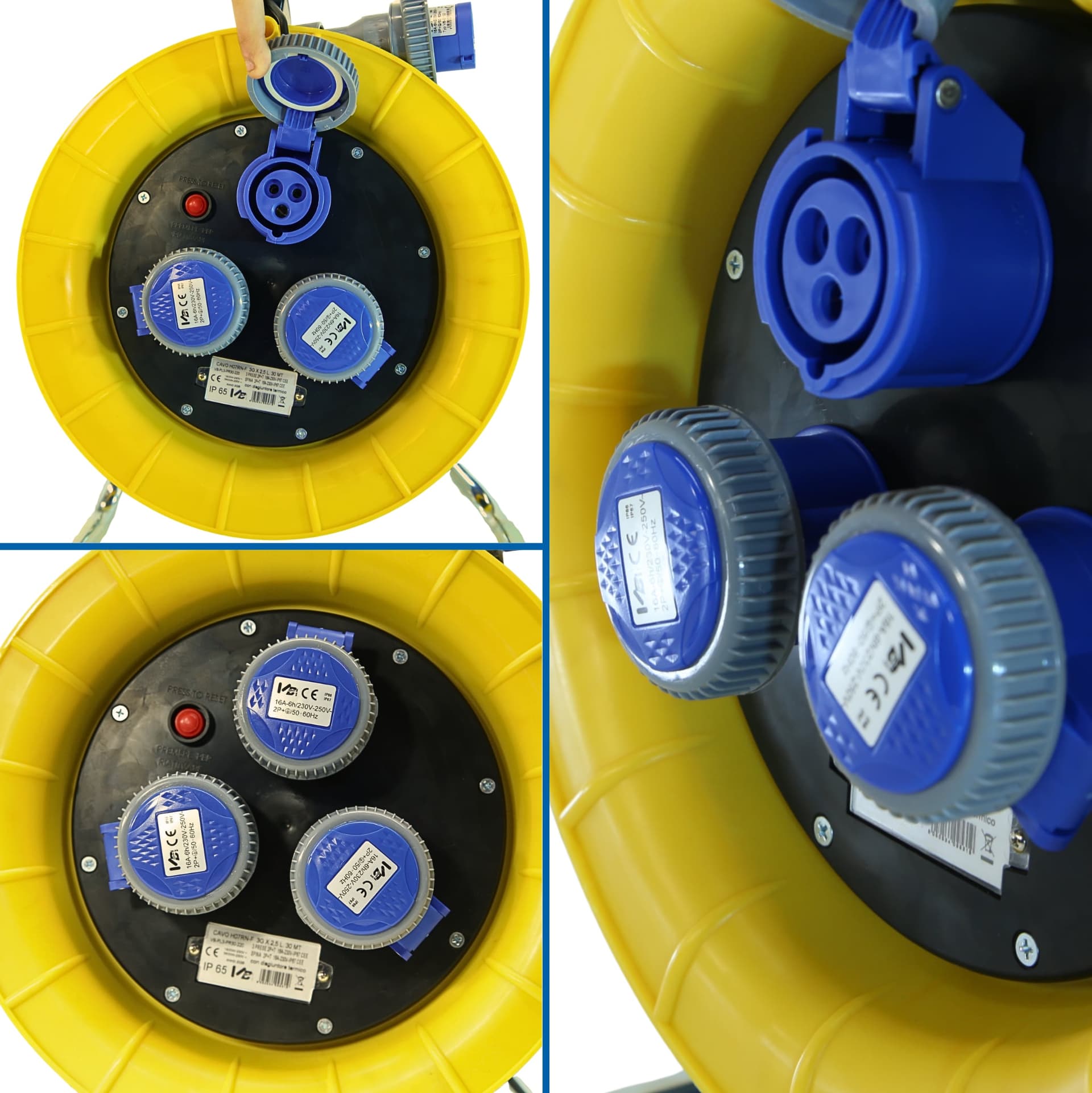 AVVOLGICAVO TERMOPL. 2P+T 16A 230V 30MT IP67 - Elettrowatt
