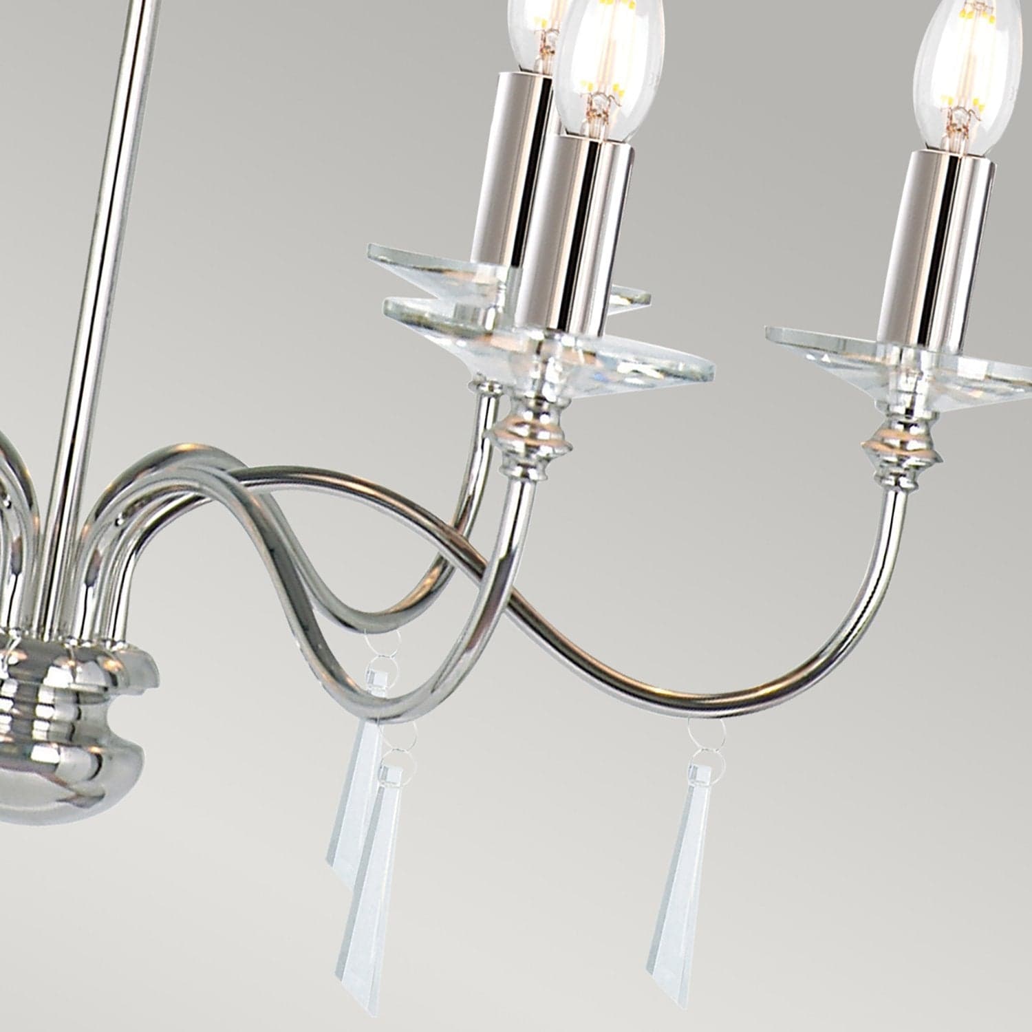 Lampadario Classico Finsbury Park Acciaio Nichel Lucido Vetro 6 Luci E14 in Lampade a sospensione LuceArt - Montecorvino Pugliano, commercioVirtuoso.it