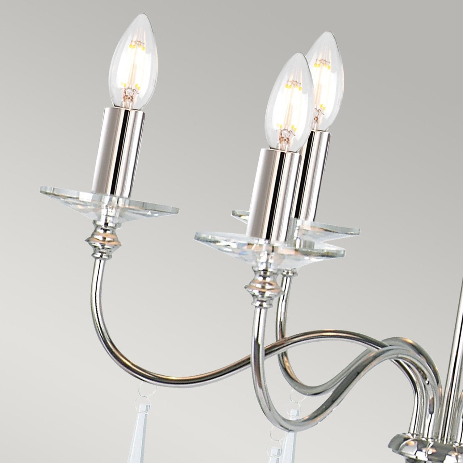 Lampadario Classico Finsbury Park Acciaio Nichel Lucido Vetro 6 Luci E14 in Lampade a sospensione LuceArt - Montecorvino Pugliano, commercioVirtuoso.it