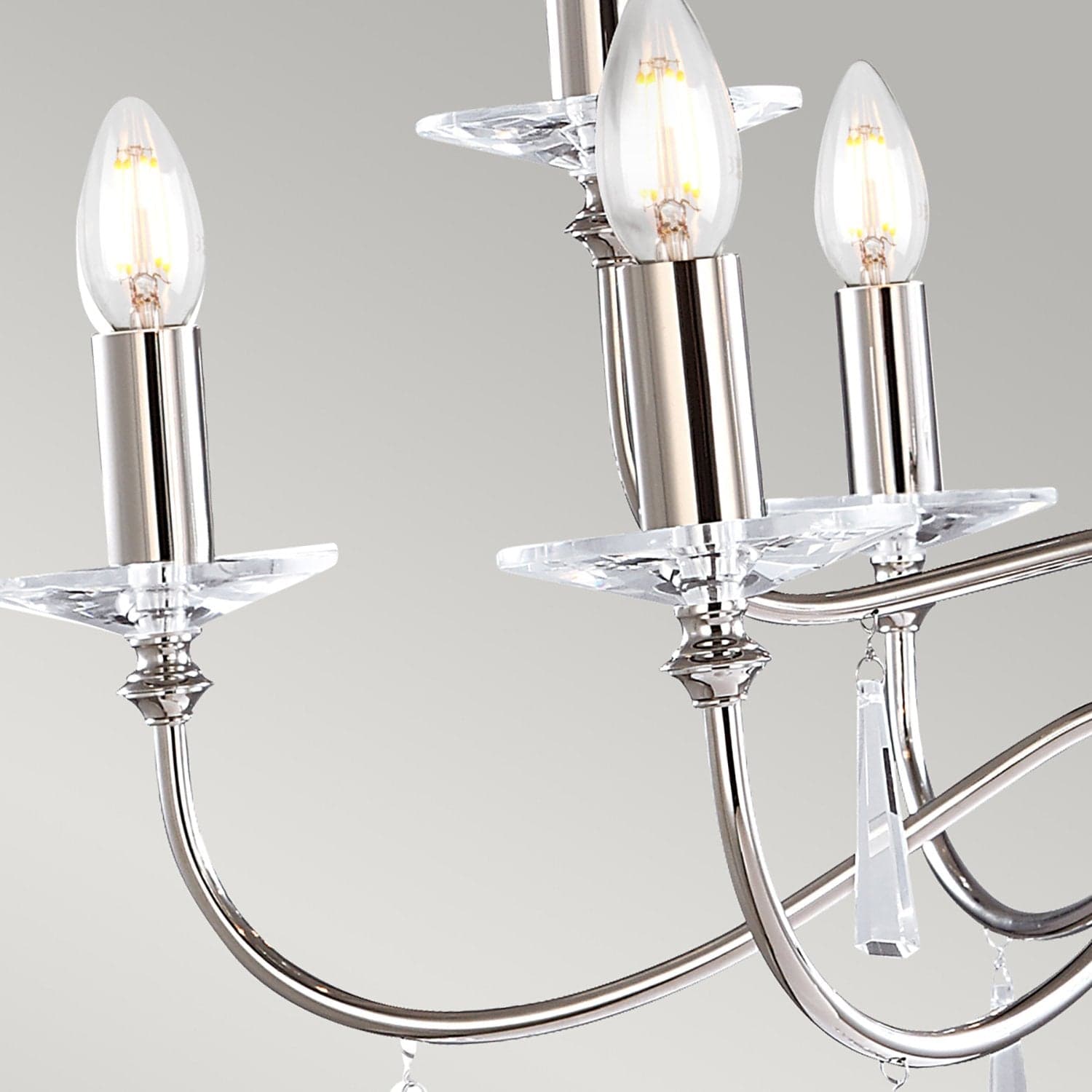 Lampadario Classico Finsbury Park Acciaio Nichel Lucido Vetro 9 Luci E14 in Lampade a sospensione LuceArt - Montecorvino Pugliano, commercioVirtuoso.it
