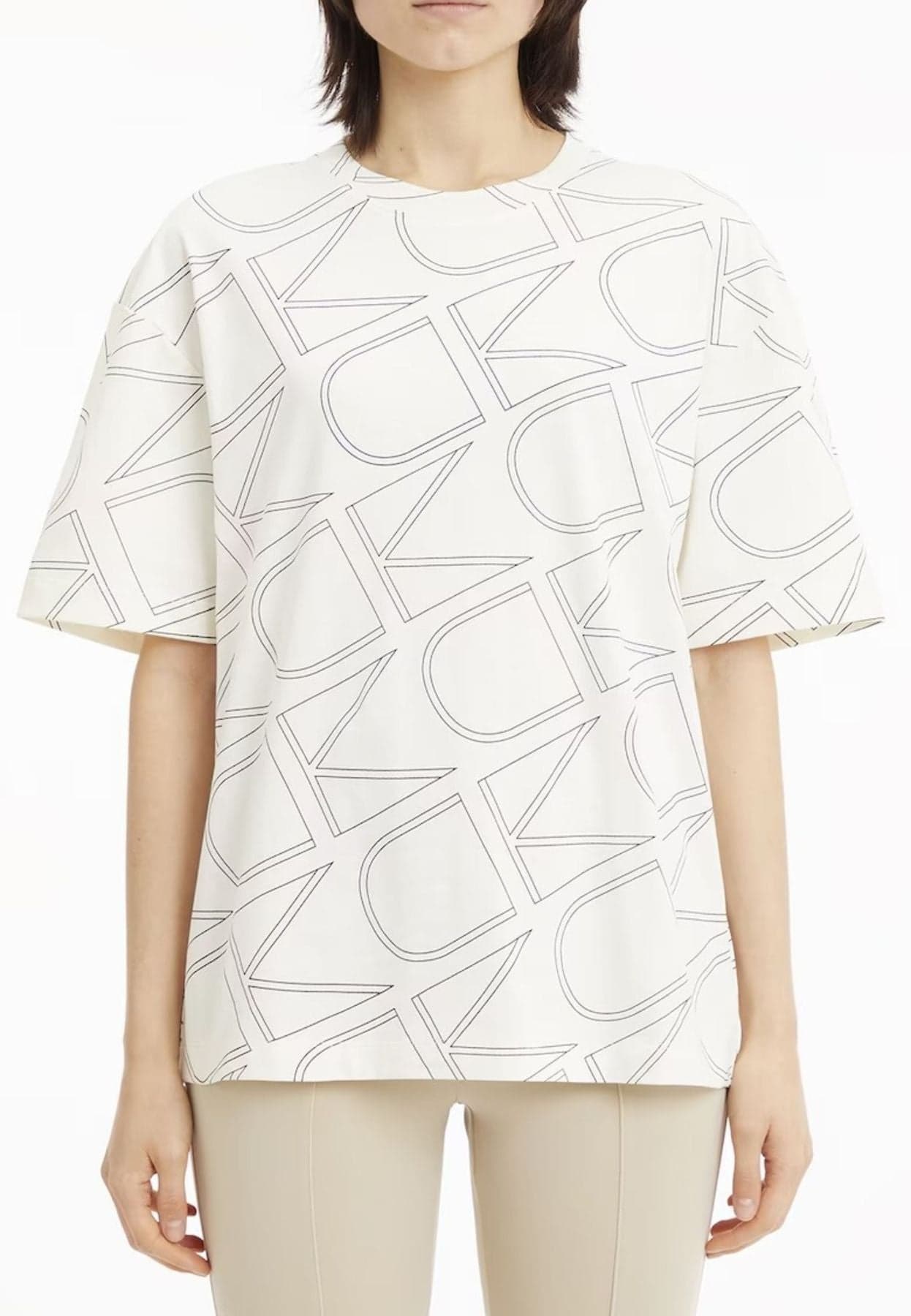 calvin klein T-SHIRT ALL OVER MONOGRAM T-SHIRT da donna in T-shirt Drestige - Casamassima, commercioVirtuoso.it