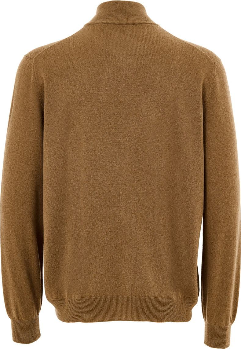 Gran Sasso Maglione Cardigan in Lana Marrone con Zip da uomo in Cardigan Drestige - Casamassima, commercioVirtuoso.it