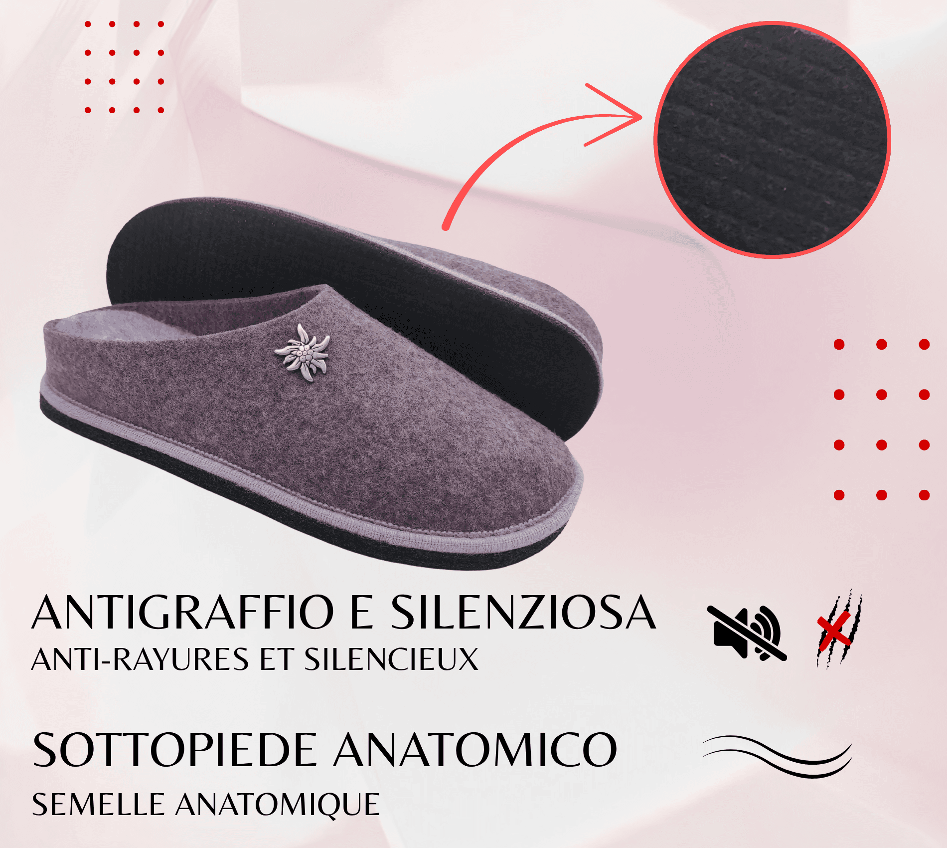 Primo Calzature Ciabatte Donna ValGardena Pantofole Invernali da Casa in Lana, Suola in Feltro con Plantare Estraibile in Ciabatte moda Primo Calzature - Venezia, commercioVirtuoso.it