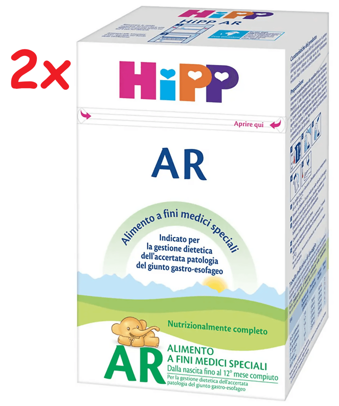 2x HiPP AR Polvere - alimento a fini medici speciali indicato per la gestione dietetica dell'accertata patologia del giunto gastro esofageo - 2 Confezioni da 600gr ciascuna - 1200gr totale in Latte in polvere per bambini Sanitaria Gioia del Bimbo - Villa San Giovanni, commercioVirtuoso.it