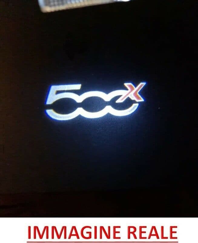 Luci cortesia LED Logo Fiat 500X luci sottoporta 500X. Illumina il pavimento ad apertura della portiera. in Stemmi ed emblemi Qibweb.it - San Giorgio a Cremano, commercioVirtuoso.it
