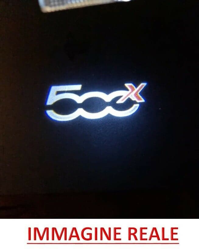 Luci cortesia LED Logo Fiat 500X luci sottoporta 500X. Illumina il pavimento ad apertura della portiera. in Stemmi ed emblemi Qibweb.it - San Giorgio a Cremano, commercioVirtuoso.it