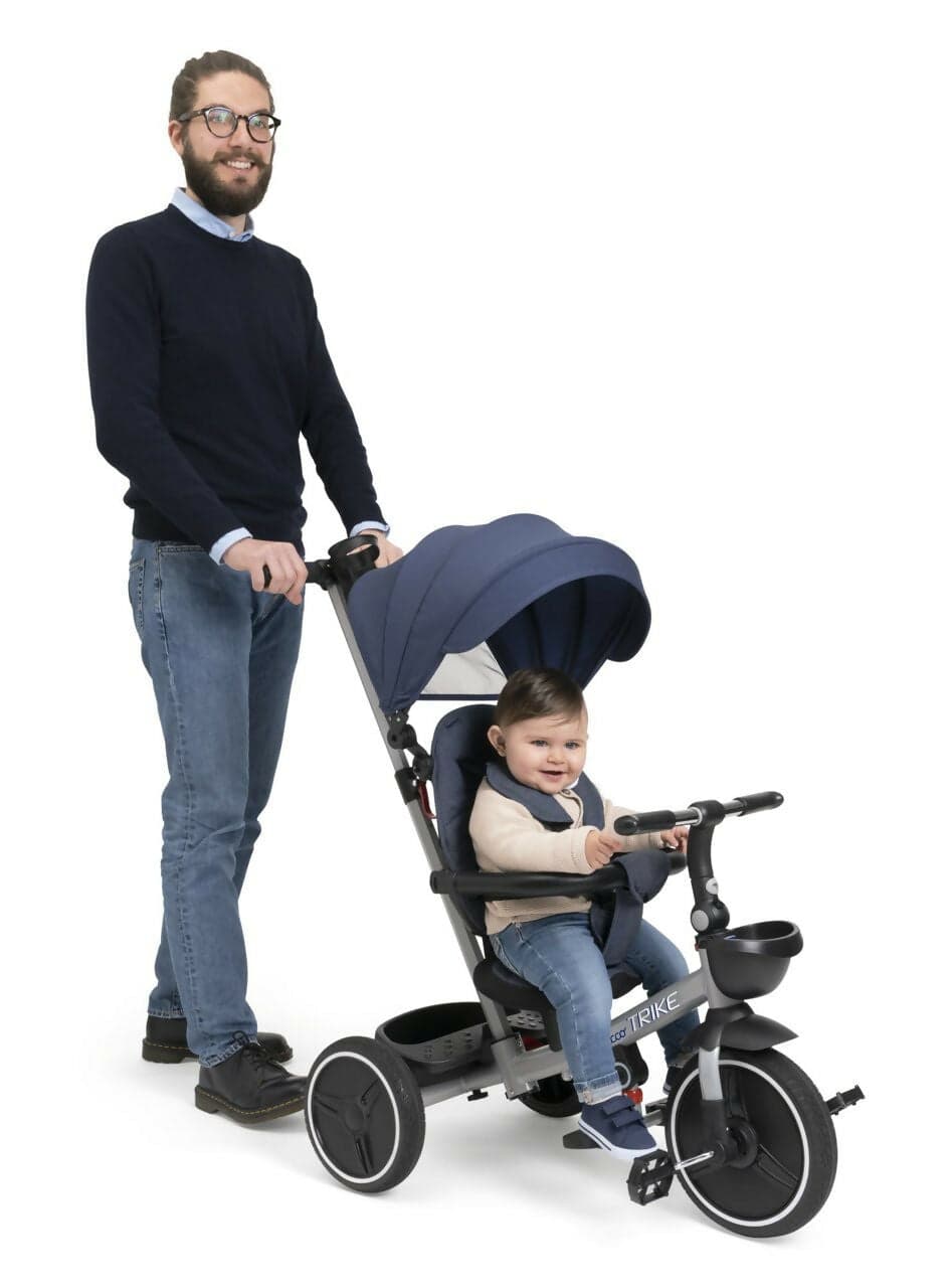 CHICCO Triciclo Evolutivo Bambini 4in1 segue la crescita del bambino - Telaio in Metallo - Ruote in Gomma EVA - Cintura a 4 Punti - Maniglione Telescopico e Cappottina Rimovibili - Passeggino con Seduta Reversibile - Cestino - colore BLU in Bici per bambini Sanitaria Gioia del Bimbo - Villa San Giovanni, commercioVirtuoso.it