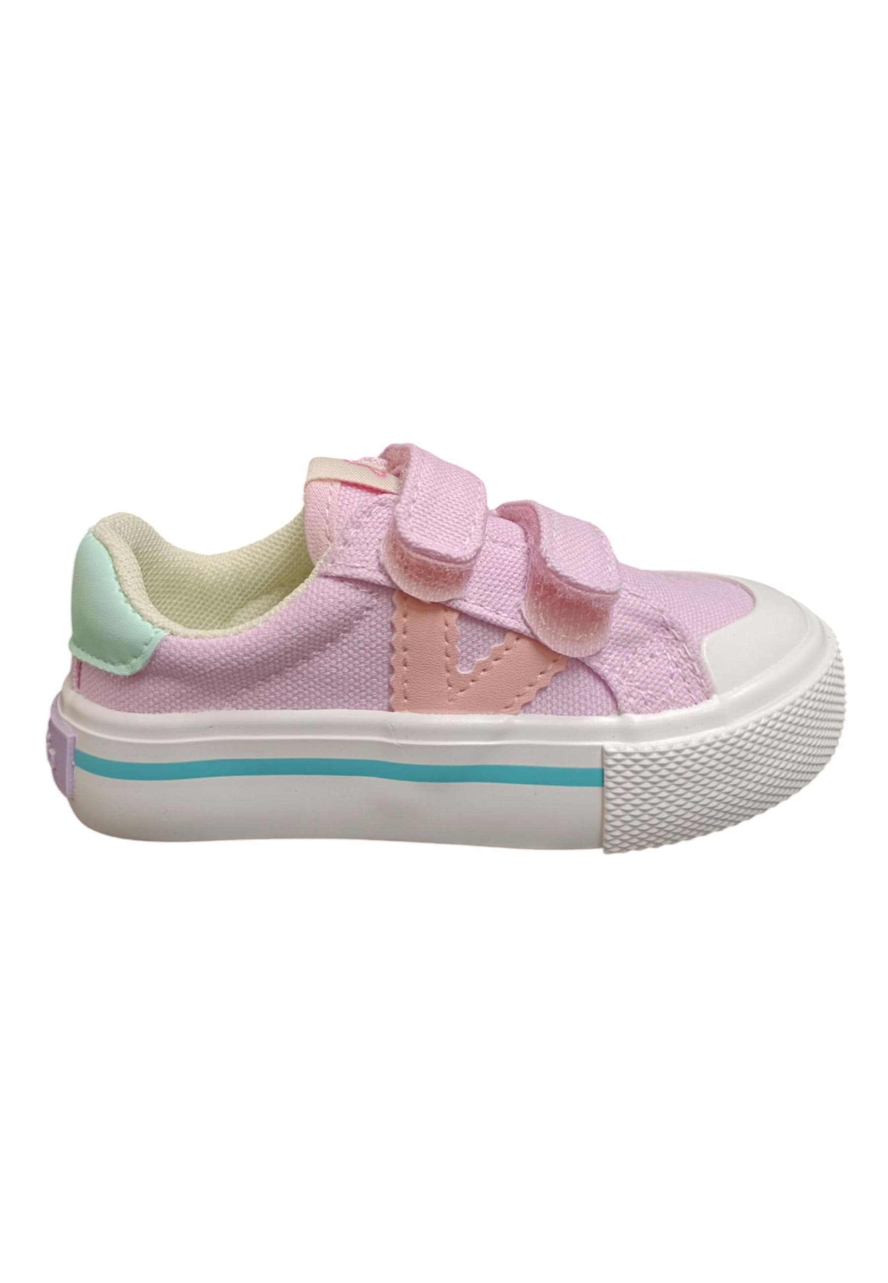 Scarpe sneakers Bambine e ragazze Victoria tribu  rosa-celeste-arancione velcro - 6