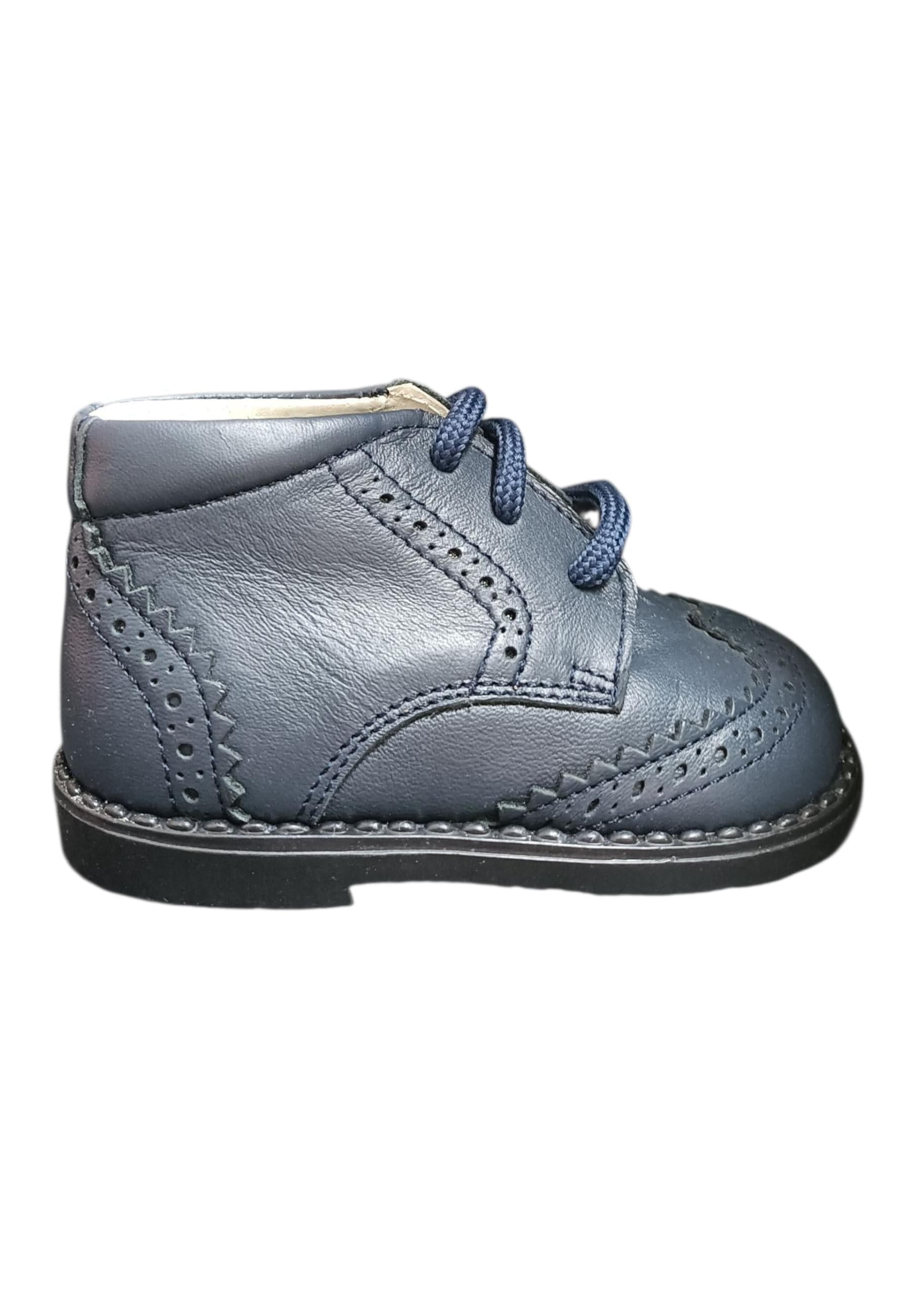 Scarpe inglesino scarpa elegante Bambini panyno B2920 blue laccio - 6