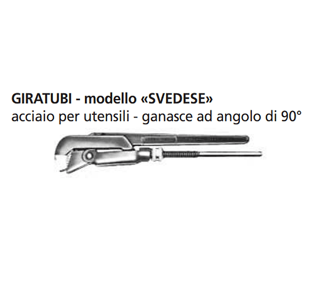 ORECA-GIRATUBI MODELLO SVEDESE GANASCE AD ANGOLO DI 90° PER TUBI FINO AD 1"