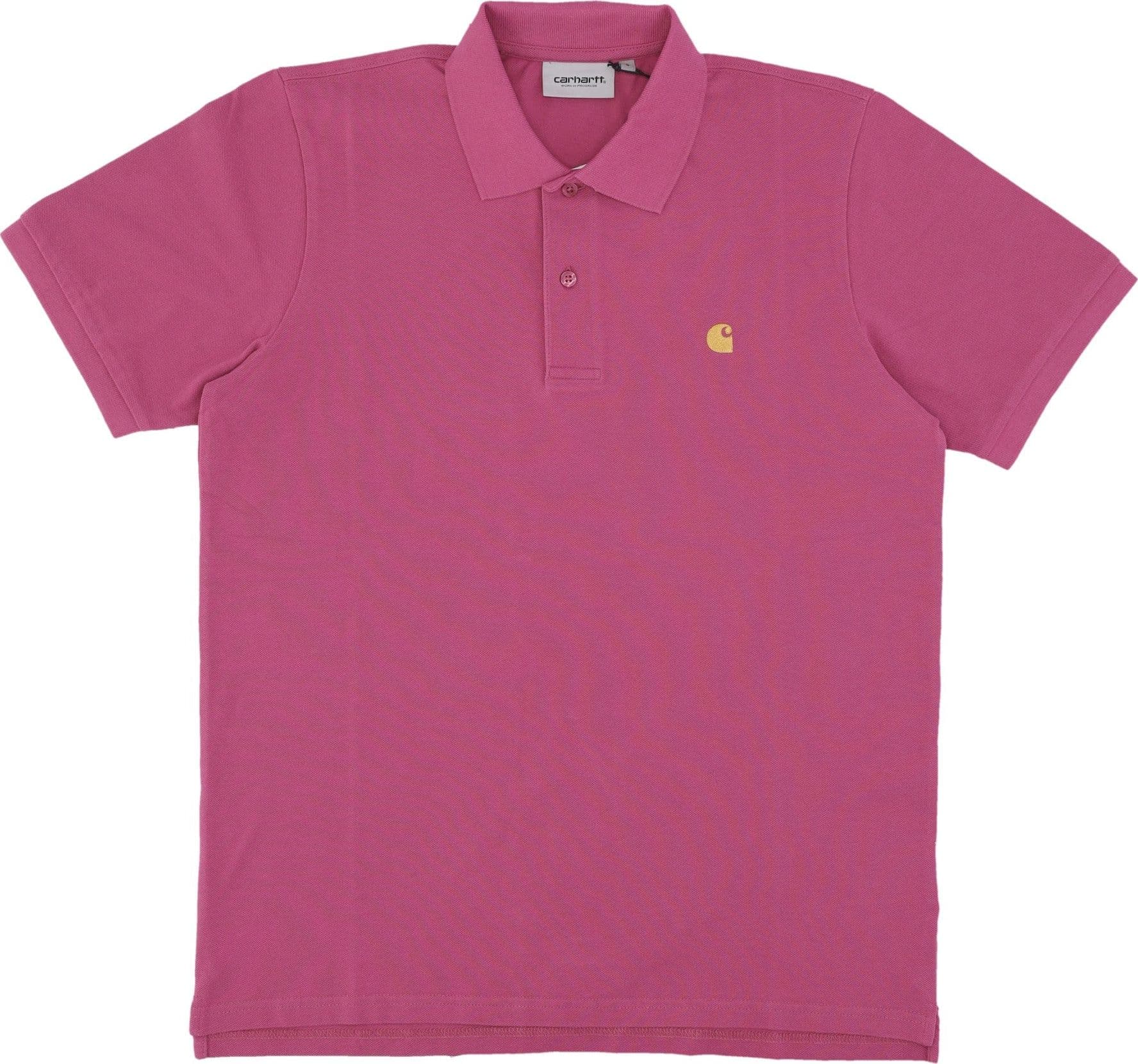 CARHARTT WIP Polo Manica Corta Uomo Chase Pique Polo Magenta/gold da uomo in Polo Drestige - Casamassima, commercioVirtuoso.it