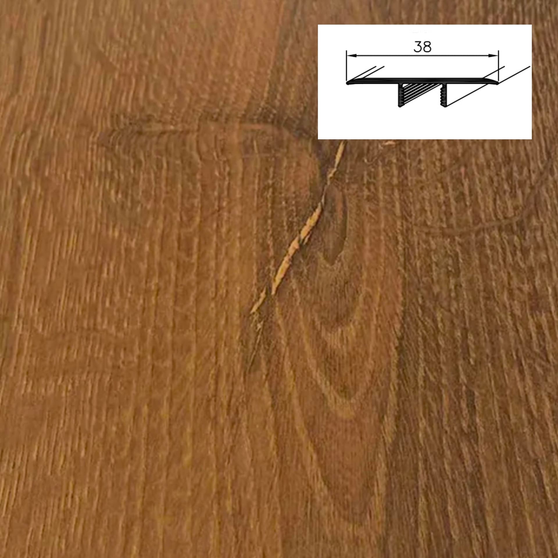 Barra da 90cm di PROFILO GIUNTO in Alluminio Gamma Laminati - Piatto o a discesa (base+coperchio) - 20