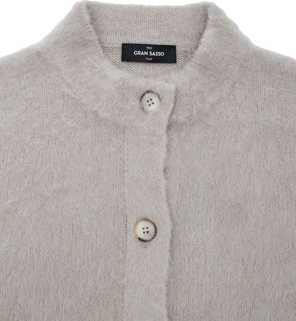 Gran Sasso Cardigan con Colletto alla Corena in Tortora da donna in Maglieria sportiva Drestige - Casamassima, commercioVirtuoso.it