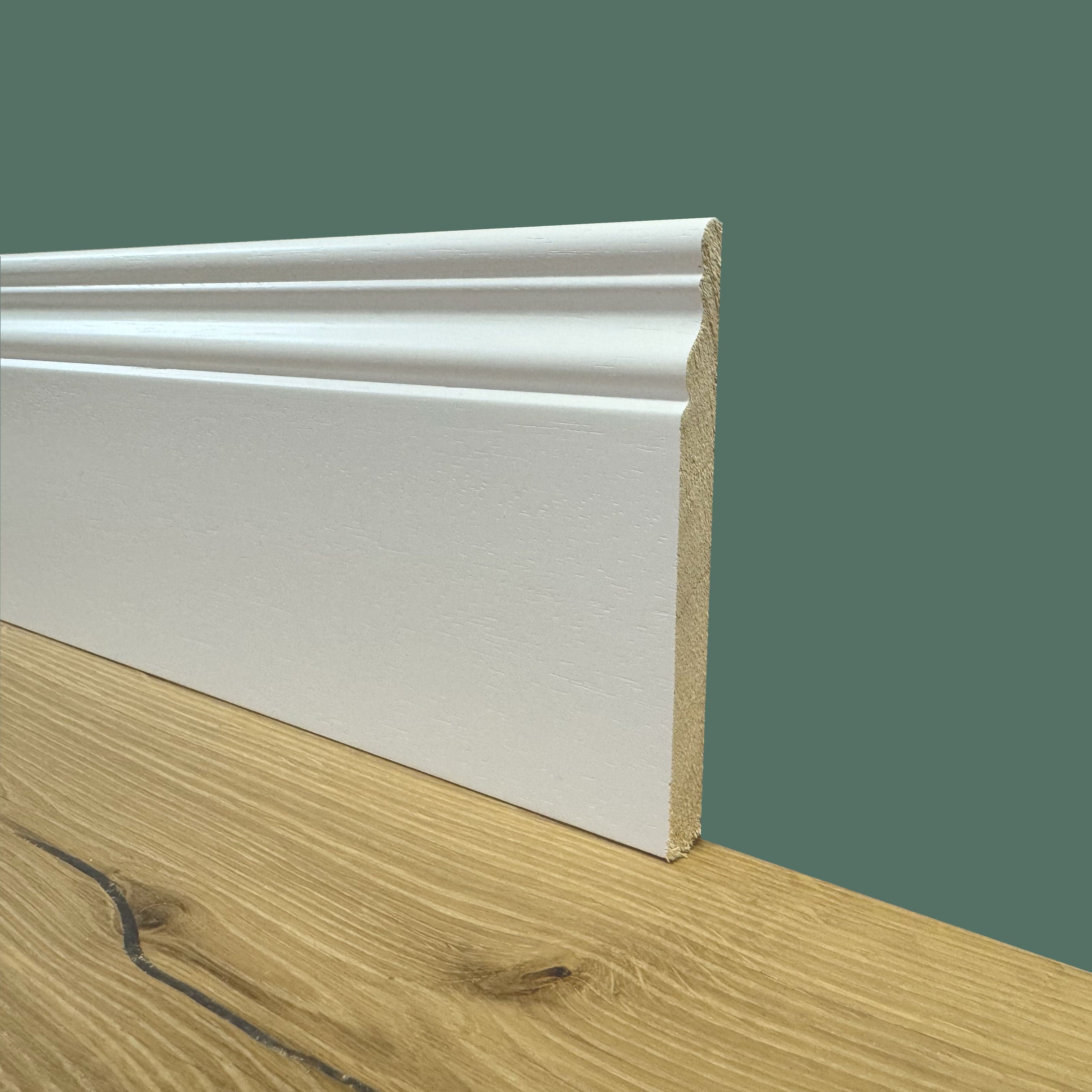 BATTISCOPA ZOCCOLINO GRAN DUCALE in legno MASSELLO Ayous Laccato Bianco 120x13 - Eternal Parquet
