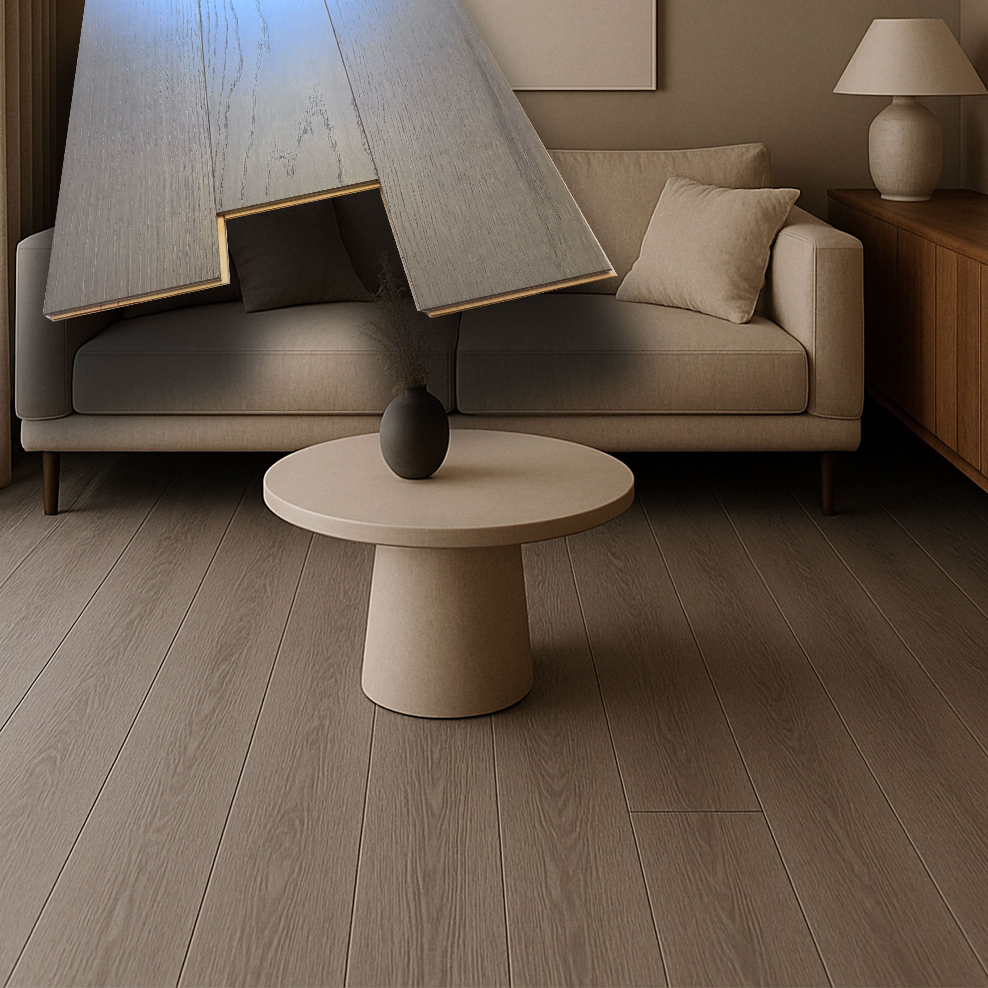 €34,99MQ *MEGA STOCK* Lotti da 96mq di Listone prefinito ROVERE STYLE GREY Vern. bisell. Spazz. 15,5x153x600/1100mm (4mm nobile)