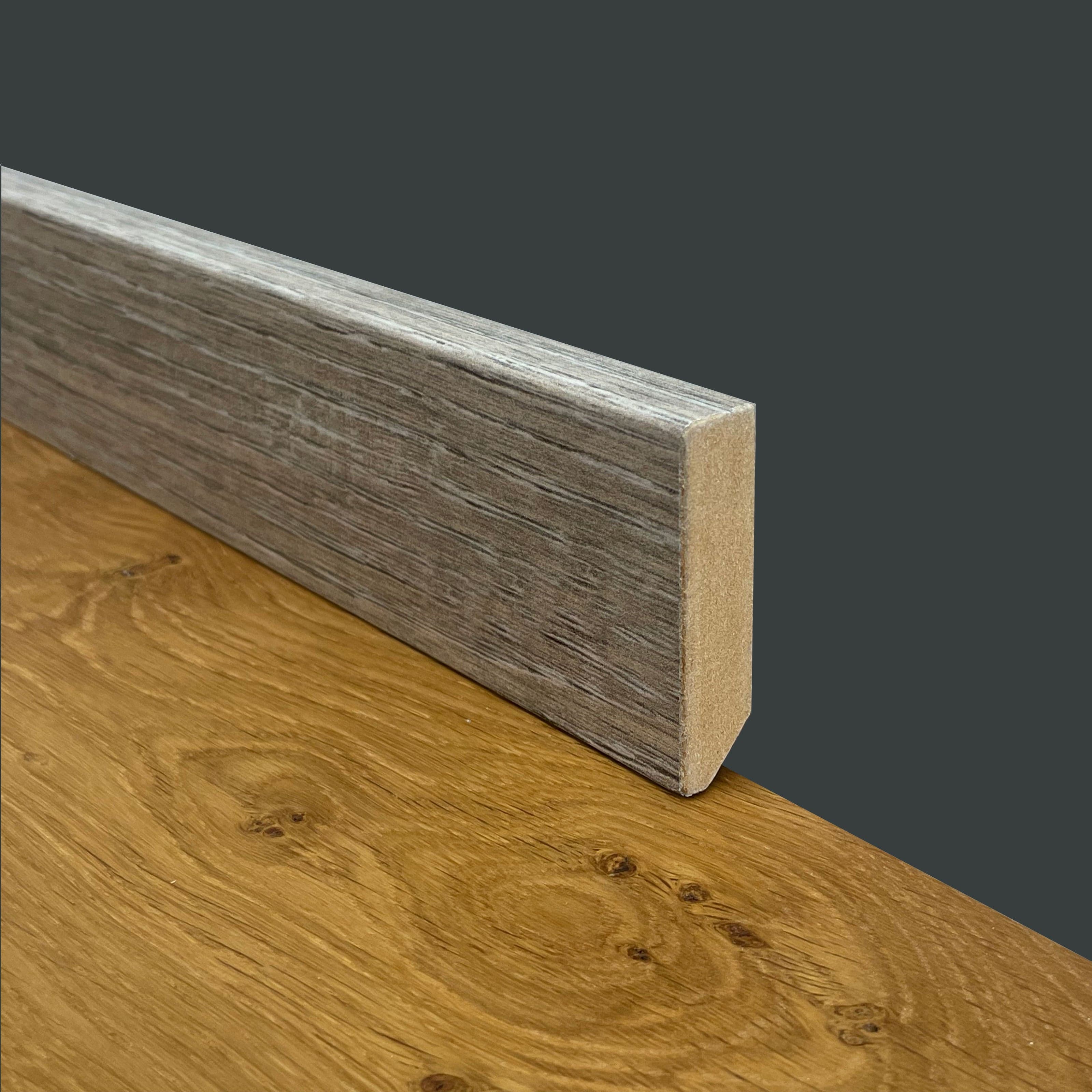 €1,29ml * MEGA STOCK AL METRO * BATTISCOPA Taglio Quadro in Fibra di legno 60x15 GRIGIO INDUSTRIAL (prezzo al metro)