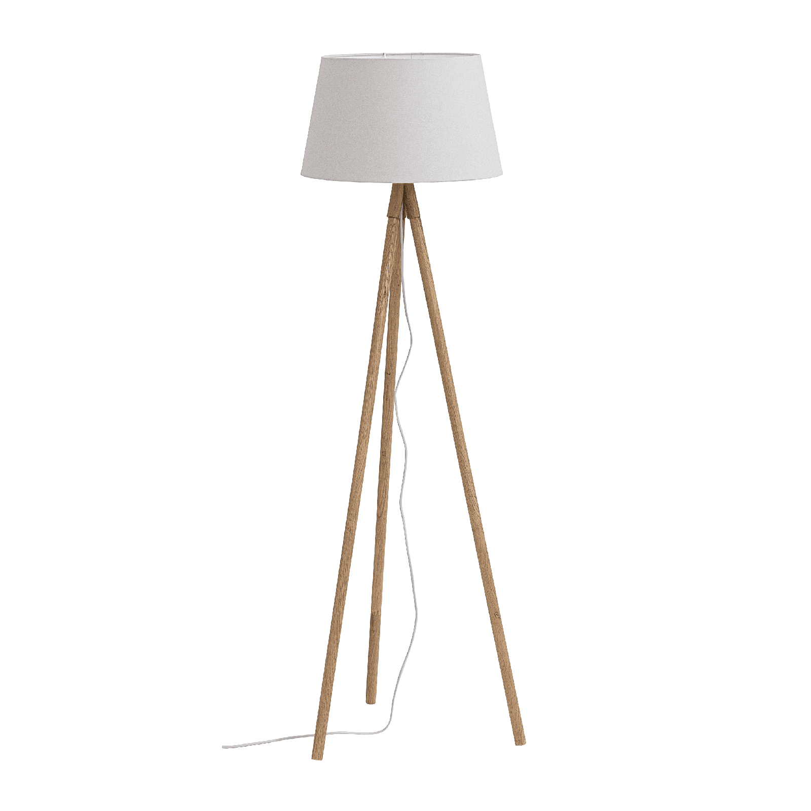 Piantana wallas treppiede in legno di quercia paralume di terital effetto velluto h 152 cm - 11