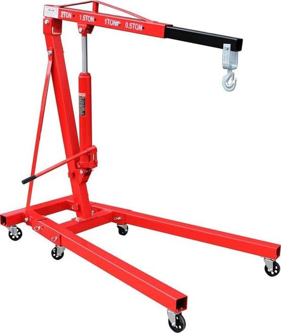 Gru idraulica pieghevole gruetta per officina sollevamento motori 2000 kg