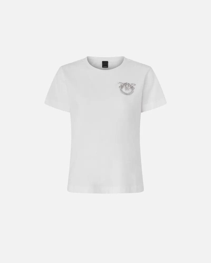 Pinko NAMBRONE T-SHIRT JERSEY RICAMO FW25 da donna in T-shirt Drestige - Casamassima, commercioVirtuoso.it