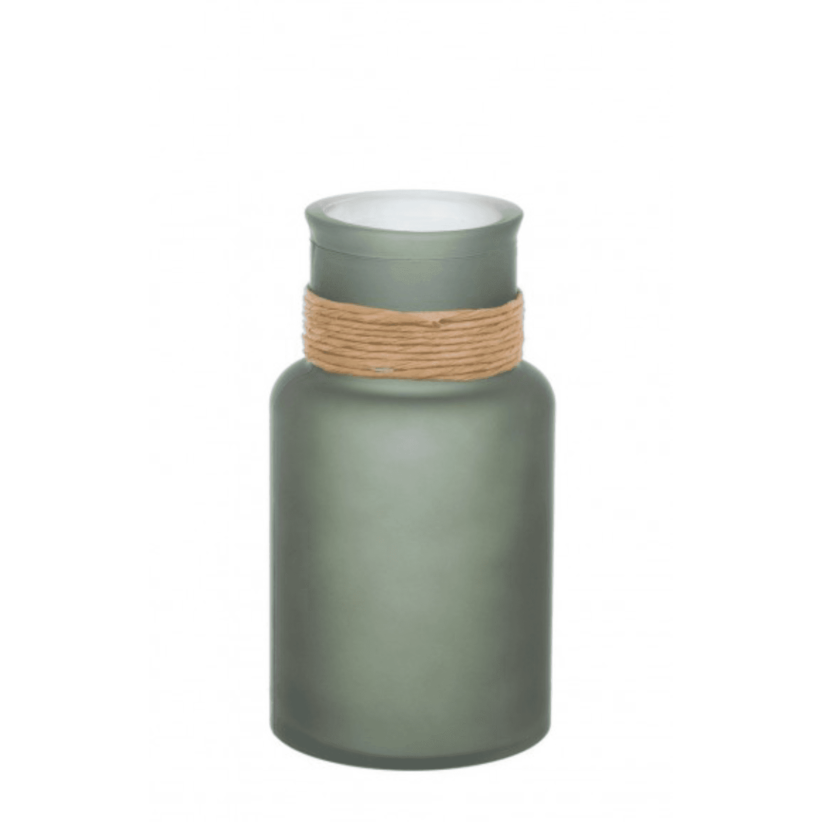 Vaso rotang tondo in vetro riciclato verde - 3