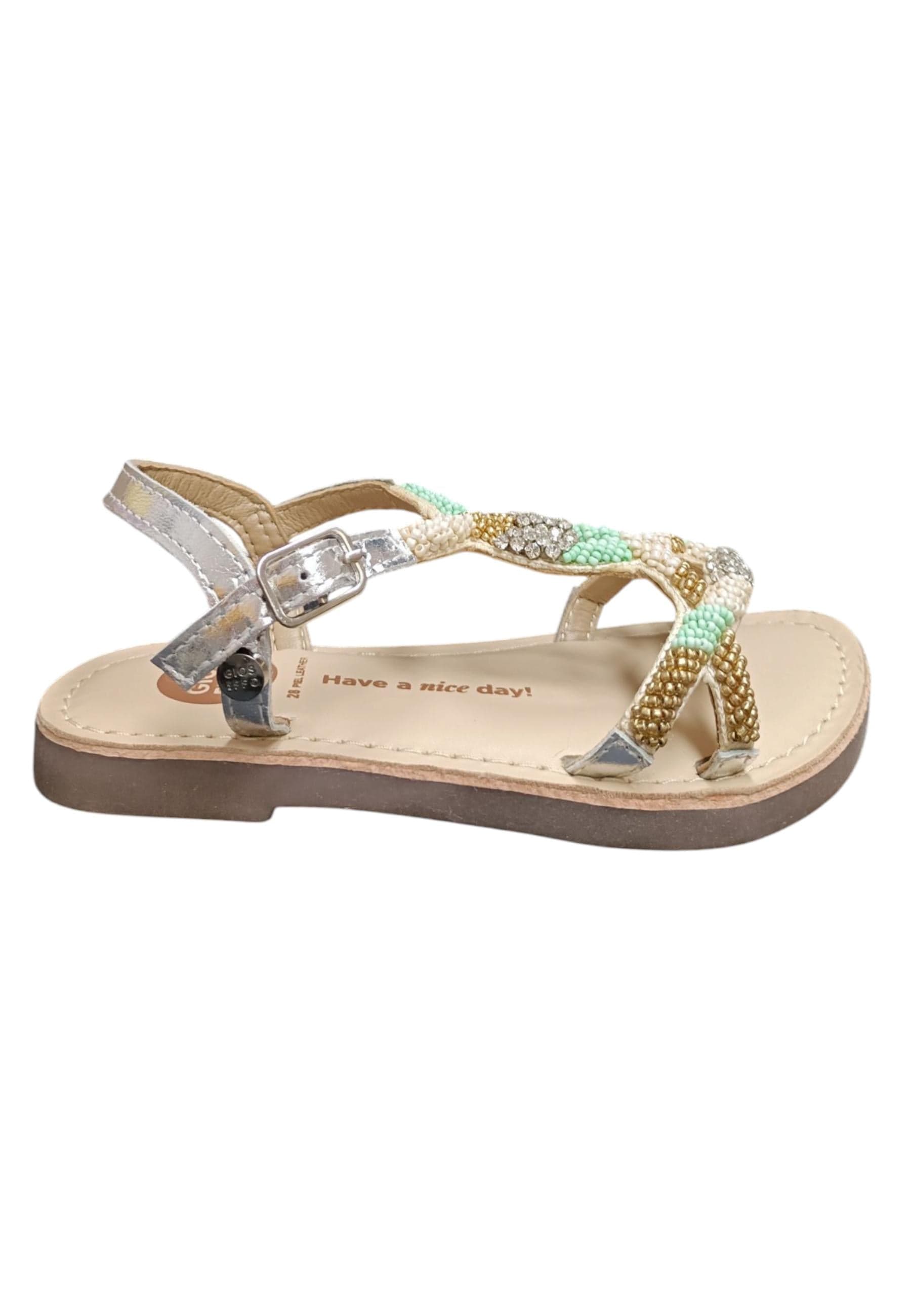 Sandalo bambina Gioseppo Komensky argento pelle fibbia comfort elegance - 6
