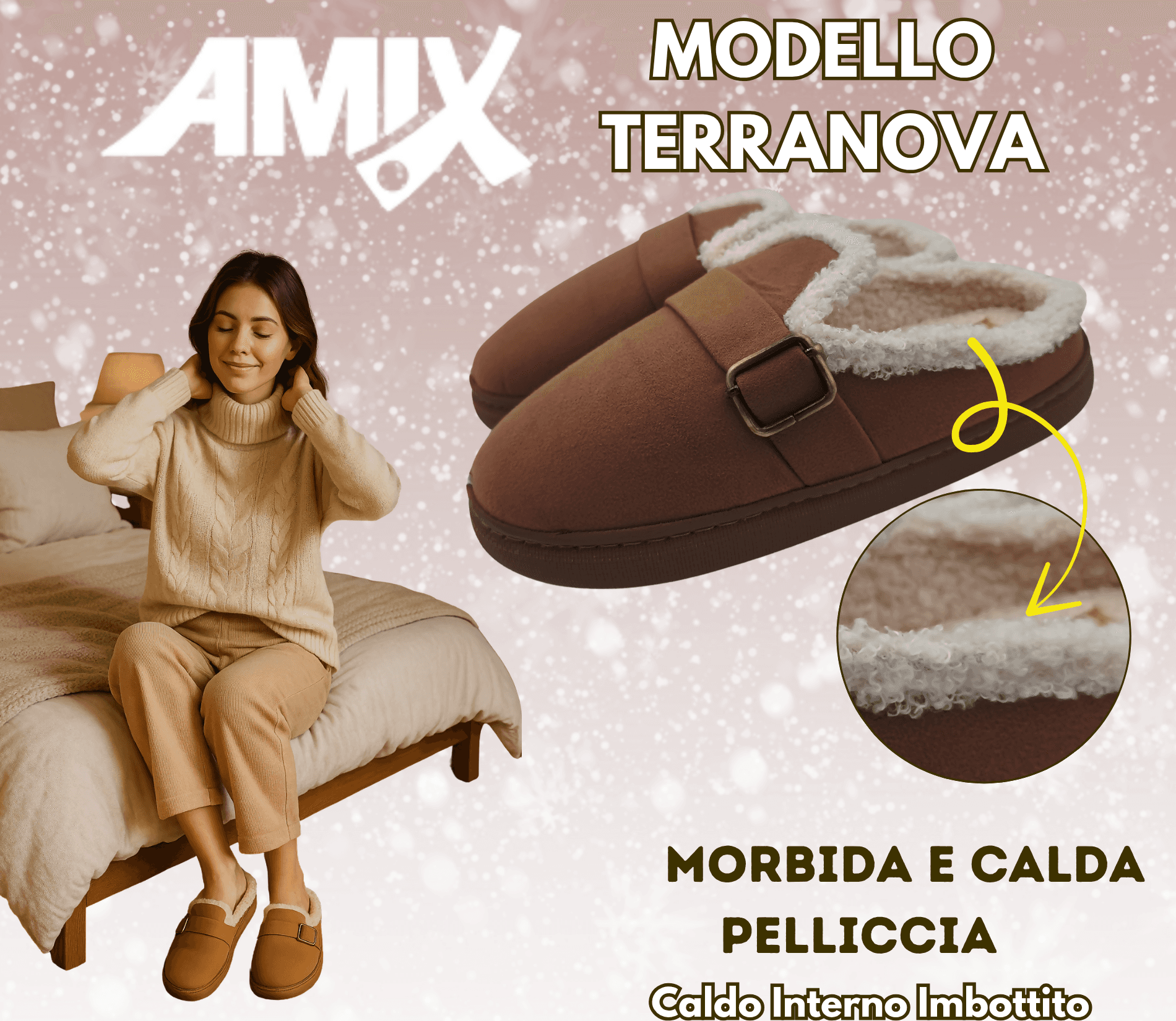 Terranova ciabatte donna invernali con pelo, calde pantofole peluche in memory foam, confort stravolgente in Ciabatte moda Primo Calzature - Venezia, commercioVirtuoso.it