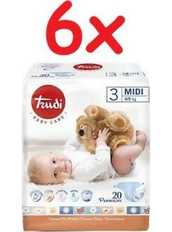 TRUDI Baby Care Pannolini Per Bambini - comfort e protezione - tutte le misure disponibili - 6 pacchi in Pannolini per bambini Sanitaria Gioia del Bimbo - Villa San Giovanni, commercioVirtuoso.it