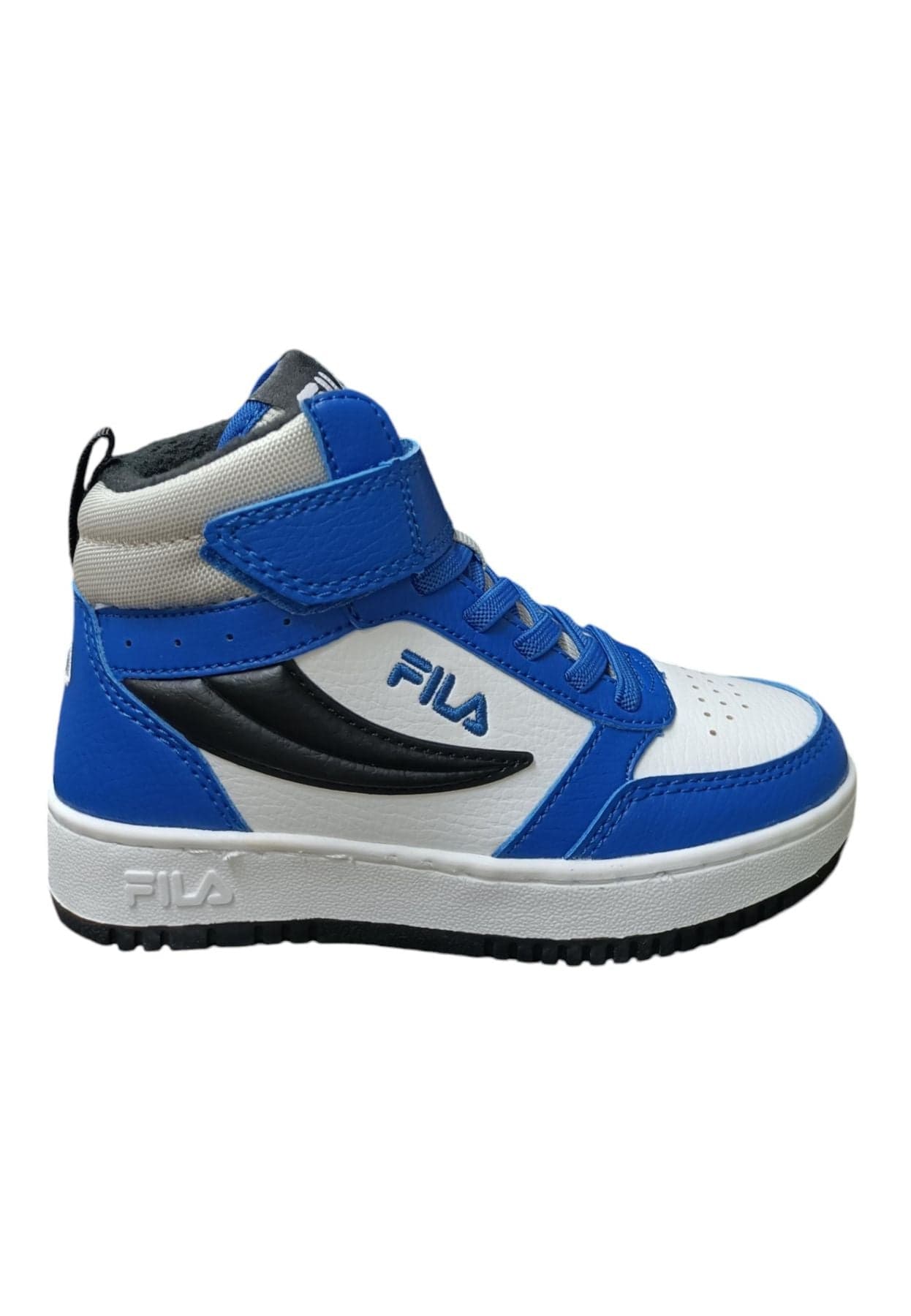 Scarpe sneakers Unisex bambino fila REGA bianco-nero-rosso laccio elastico e vecro - 23