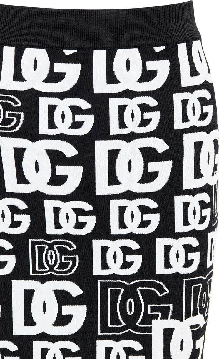 Dolce &amp; Gabbana Minigonna in Maglina Nera con Stampa Allover da donna in Gonne Drestige - Casamassima, commercioVirtuoso.it